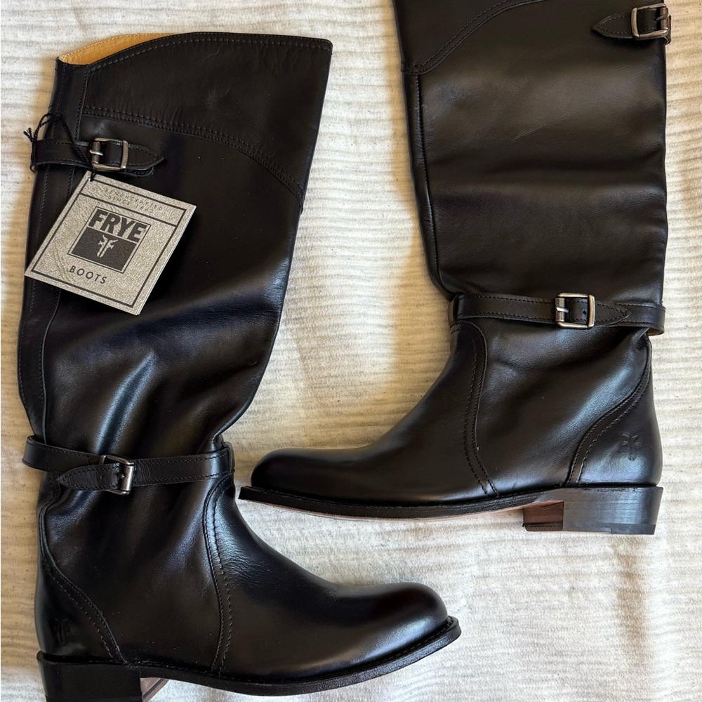 FRYE Black Leather Riding Boots